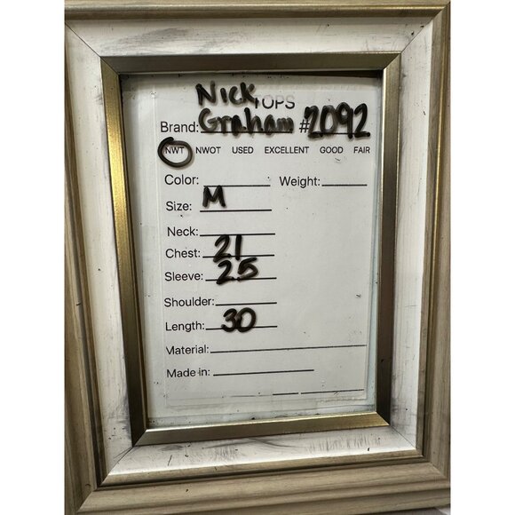 Nick Graham Mens Stretch Modern Fit Long Sleeve Button-Up Shirt M Geometric - Picture 11 of 11